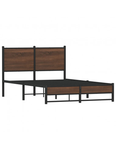 Giroletto con Testiera in Metallo Rovere Marrone 120x190 cm