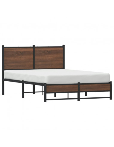 Giroletto con Testiera in Metallo Rovere Marrone 120x190 cm