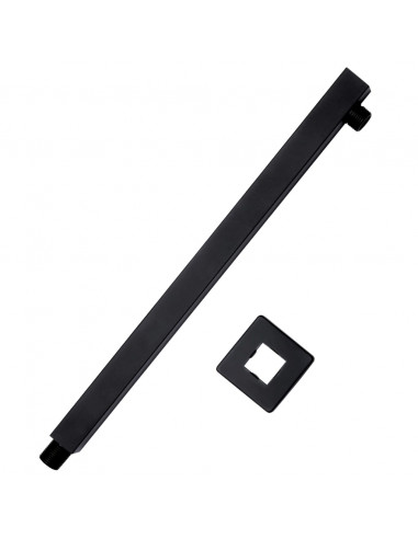 Braccio di Supporto Doccia Quadrato Acciaio 201 Nero 40 cm