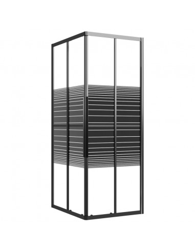 Box Doccia a Righe ESG 90x70x180 cm Nero