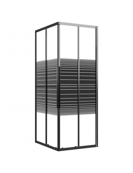 Box Doccia a Righe ESG 90x70x180 cm Nero