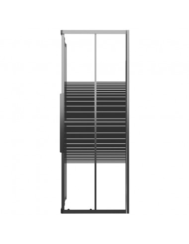 Box Doccia a Righe ESG 90x70x180 cm Nero