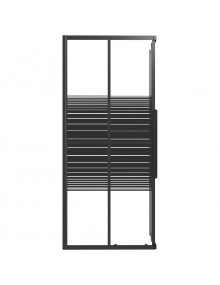 Box Doccia a Righe ESG 90x70x180 cm Nero