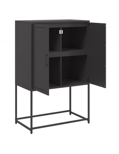 Credenza Nera 68,5x38,5x107 cm in Acciaio