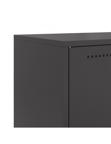 Credenza Nera 68,5x38,5x107 cm in Acciaio