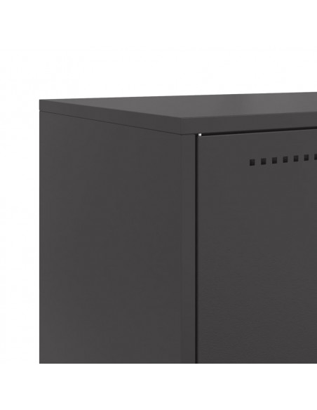 Credenza Nera 68,5x38,5x107 cm in Acciaio