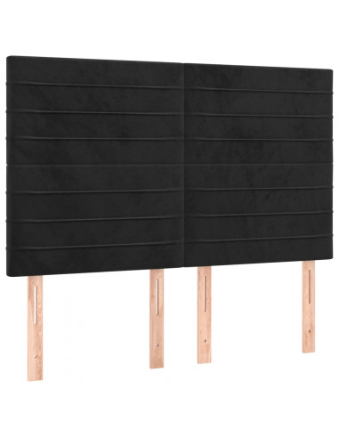 Giroletto con Testiera Nero 140x190 cm in Velluto