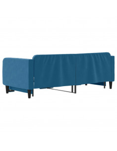 Divano Letto con Letto Estraibile Blu 90x200 cm in Velluto