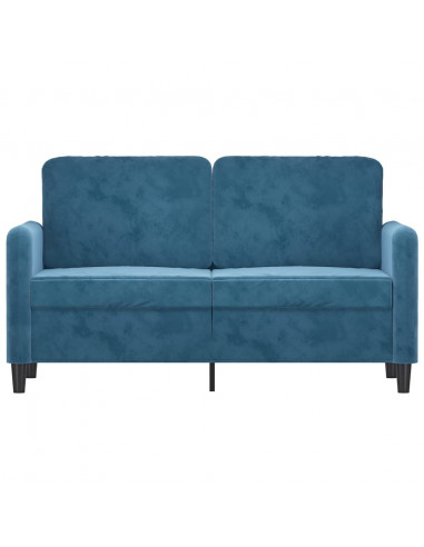 Divano a 2 Posti Blu 120 cm in Velluto