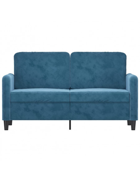 Divano a 2 Posti Blu 120 cm in Velluto
