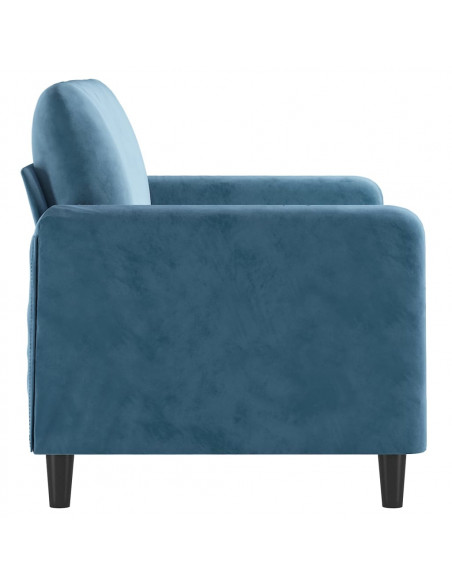 Divano a 2 Posti Blu 120 cm in Velluto