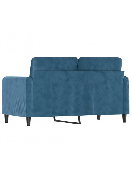 Divano a 2 Posti Blu 120 cm in Velluto