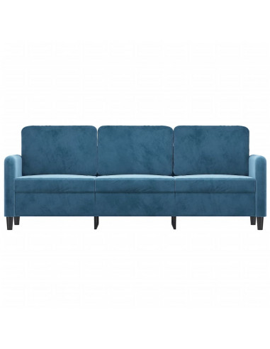 Divano a 3 Posti Blu 180 cm in Velluto