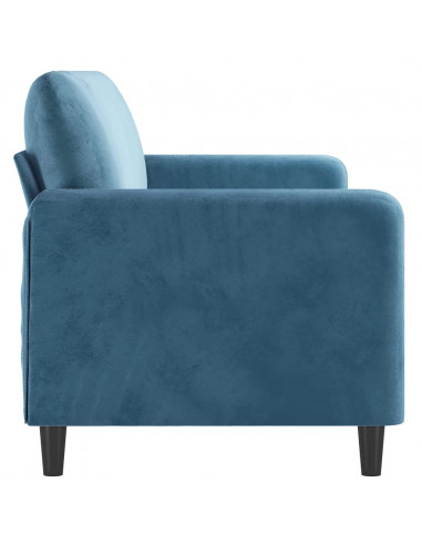 Divano a 3 Posti Blu 180 cm in Velluto