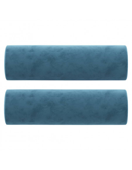Divano a 3 Posti con Cuscini Blu 180 cm in Velluto