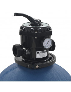 Filtro a Sabbia per Piscine Valvola a 6 Posizioni Blu 560 mm