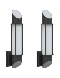 Applique da Esterno 2 pz Nere in Acciaio Inossidabile 2