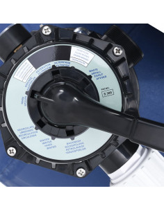Filtro a Sabbia con Pompa a 7 Vie da 1000 W Blu e Nero