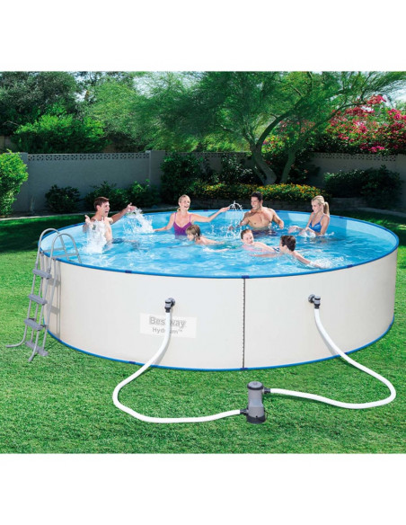 Bestway Piscina Hydrium Rotonda con Telaio in Acciaio 460x90 cm 56386
