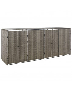 Copribidone Quadruplo Grigio 274x80x117 cm in Polyrattan 2