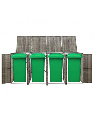 Copribidone Quadruplo Grigio 274x80x117 cm in Polyrattan