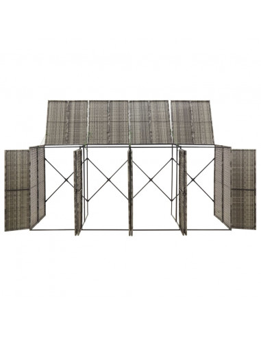 Copribidone Quadruplo Grigio 274x80x117 cm in Polyrattan