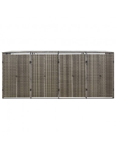 Copribidone Quadruplo Grigio 274x80x117 cm in Polyrattan