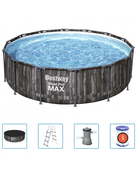 Bestway Set Piscina Rotonda Steel Pro MAX 427x107 cm