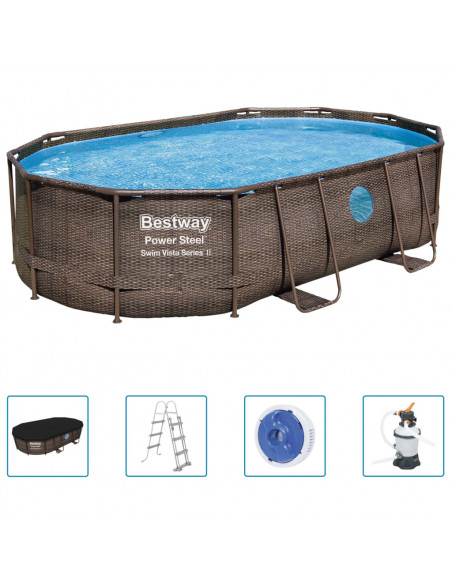 Bestway Set Piscina Power Steel 488x305x107 cm