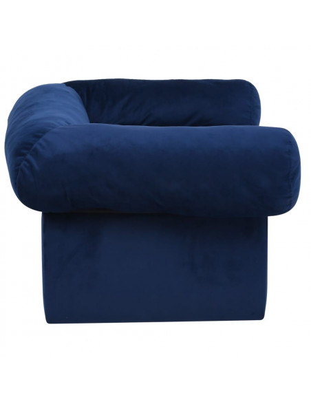 Divano per Cani con Cassetto Blu 75x50x38 cm in Peluche