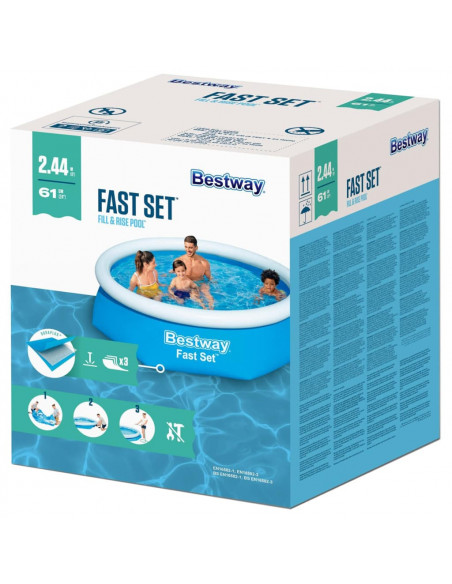 Bestway Piscina Gonfiabile Rotonda Fast Set 244x66 cm 57265