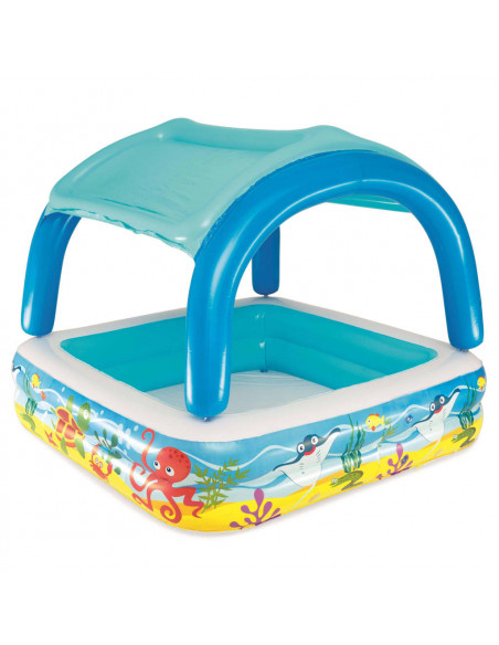Bestway Piscina da Gioco con Tettoia Blu 140x140x114 cm 52192