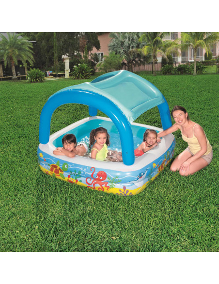 Bestway Piscina da Gioco con Tettoia Blu 140x140x114 cm 52192