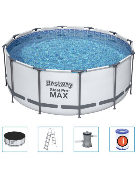 Bestway Set Piscina Rotonda Steel Pro MAX 366x122 cm