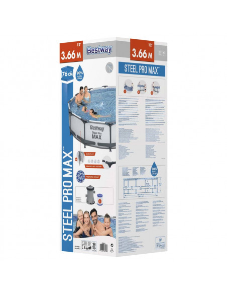 Bestway Set Piscina Steel Pro MAX 366x76 cm