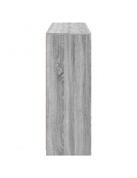 Credenze con Luci LED 3 pz Grigio Sonoma in Legno Multistrato