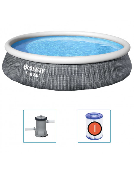 Bestway Set Piscina Gonfiabile con Pompa Fast Set 196x84 cm