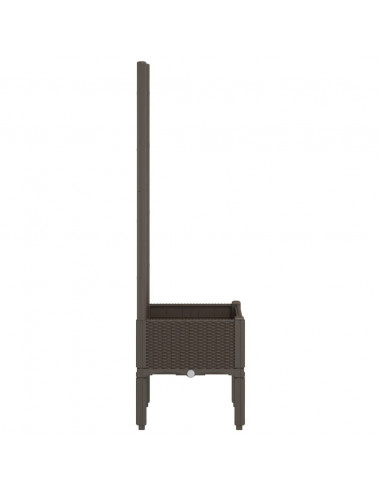 Fioriera da Giardino con Traliccio Marrone 40x40x142 cm in PP