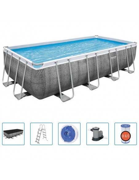 Bestway Set Piscina Rettangolare Power Steel 549x274x122 cm