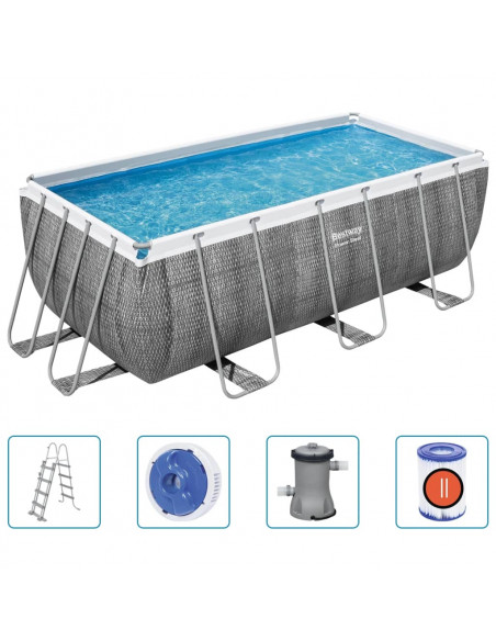Bestway Set Piscina Rettangolare Power Steel 412x201x122 cm