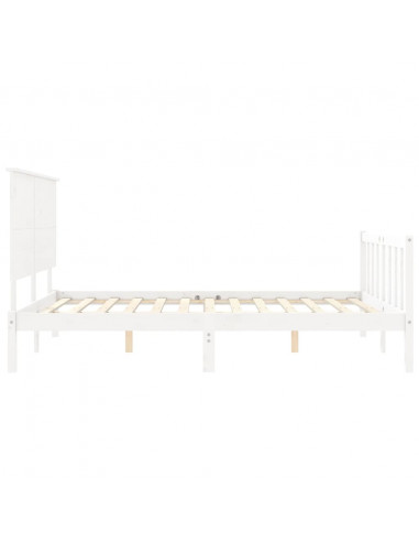 Giroletto con Testiera Bianco King Size in Legno Massello