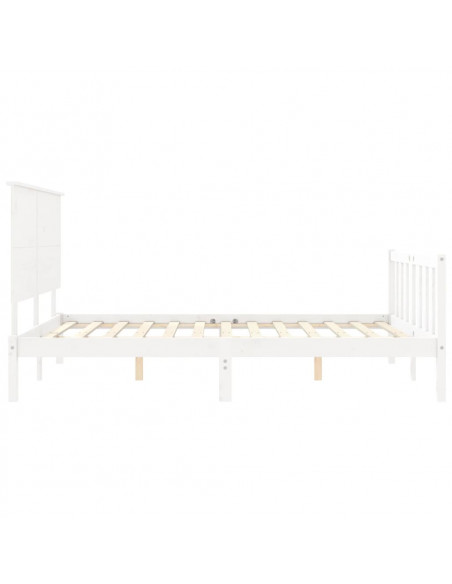 Giroletto con Testiera Bianco King Size in Legno Massello