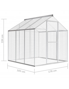Voliera da Giardino in Alluminio 183x178x194 cm