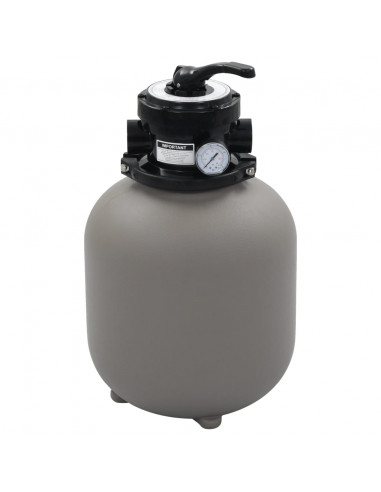 Filtro a Sabbia per Piscine Valvola a 4 Posizioni Grigio 350 mm