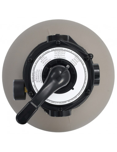 Filtro a Sabbia per Piscine Valvola a 4 Posizioni Grigio 350 mm