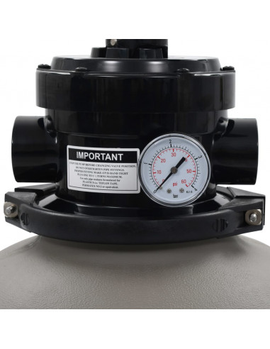 Filtro a Sabbia per Piscine Valvola a 4 Posizioni Grigio 350 mm