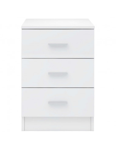 Comodino Bianco Lucido 38x35x56 cm in Legno Multistrato