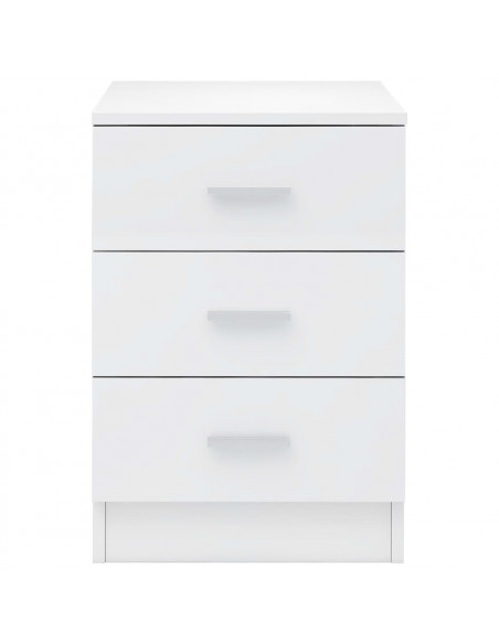 Comodino Bianco Lucido 38x35x56 cm in Legno Multistrato