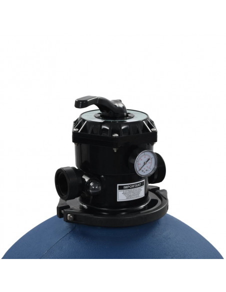 Filtro a Sabbia per Piscine Valvola a 6 Posizioni Blu 660 mm