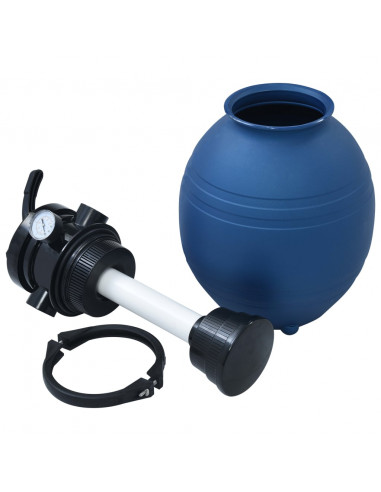 Filtro a Sabbia per Piscine Valvola a 4 Posizioni Blu 300 mm